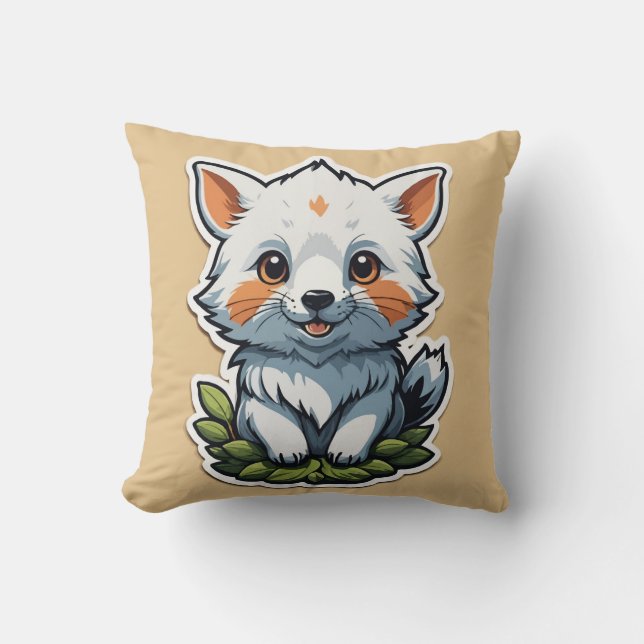 Schattige Fox Cub Sticker - Schattigee wilde diere Kussen (Voorkant)
