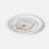 Schattige Fox Dank je Jongen Baby shower Papieren Bordje (Gekanteld)