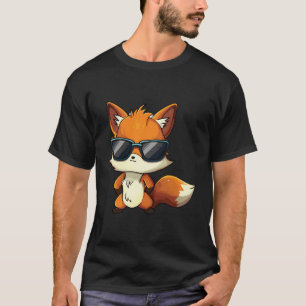 Schattige Fox Draag Zonnebril Funny Halloween Chri T-shirt