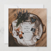 Schattige Fox en Lavander zwangerschapsaankondigin Feestdagenkaart (Voorkant)