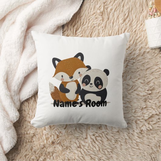 Schattige Fox en Panda Vrienden Kinder Sierkussen (Deken)