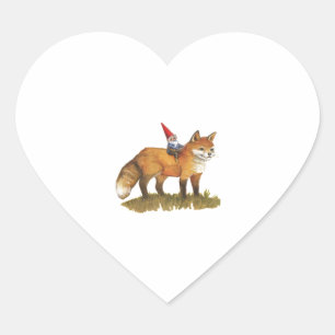 Schattige Fox en zijn vriend Gnome Hart Sticker