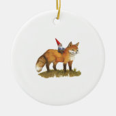 Schattige Fox en zijn vriend Gnome Keramisch Ornament (Voorkant)