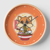 Schattige Fox Eten Ramen Kawaii Japans Eten Gift (Voorkant)