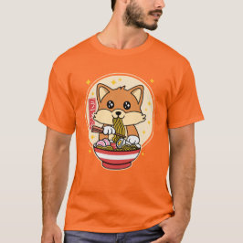 Schattige Fox Eten Ramen Kawaii Japans Eten Gift T-shirt