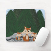 Schattige fox-familie muismat (Met muis)