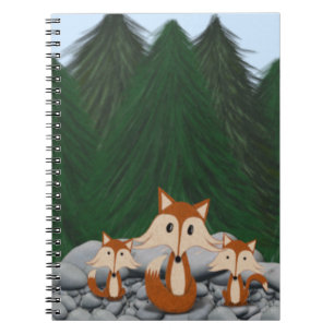 Schattige fox-familie notitieboek