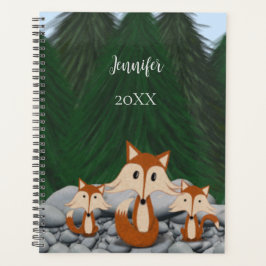 Schattige fox-familie planner