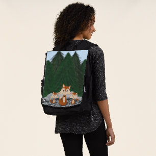 Schattige fox-familie rugtassen