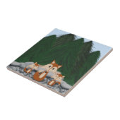 Schattige fox-familie tegeltje (Zijkant)