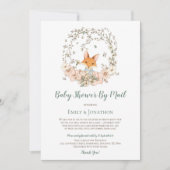  Schattige Fox Floral Baby Jongensdouche per Mail Kaart (Voorkant)