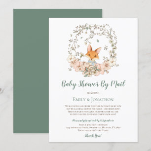 Schattige Fox Floral Baby Jongensdouche per Mail Kaart