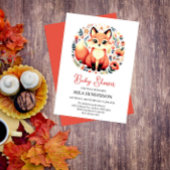 Schattige Fox Floral Baby shower uitnodiging