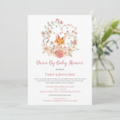  Schattige Fox Floral Drive Door Baby shower Kaart (Staand voorkant)