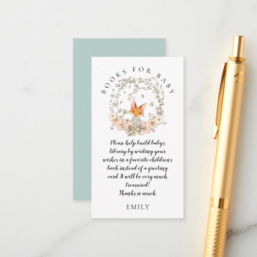  Schattige Fox Foliage Boeken Baby Jongensdouche Informatiekaartje (Voorkant / Achterkant in situ)