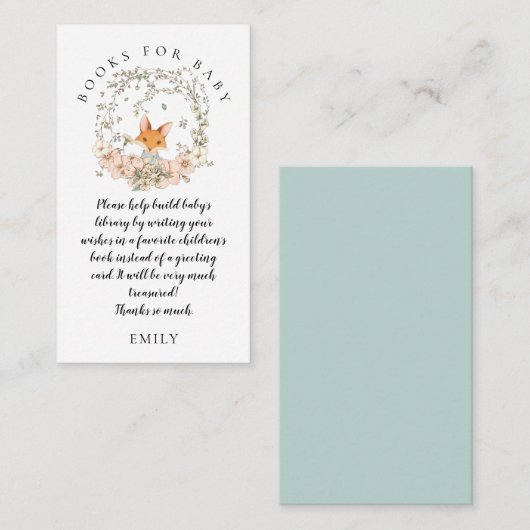  Schattige Fox Foliage Boeken Baby Jongensdouche Informatiekaartje (Voorkant / Achterkant)