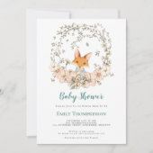  Schattige Fox Foliage Eiereend Blauw Baby shower Kaart (Voorkant)