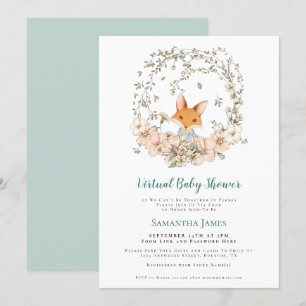 Schattige Fox  Foliage Virtual Baby shower Kaart