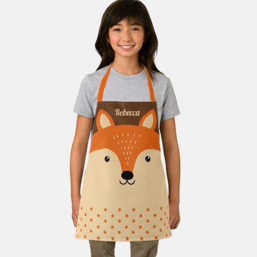 Schattige Fox Gezicht voor Kinderen Schort (Insitu)
