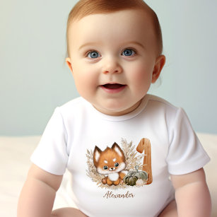 Schattige Fox Herfst 1e Verjaardag baby T-shirt