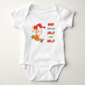 Schattige Fox Holly Jolly Christmas Baby Bodysuit (Voorkant)
