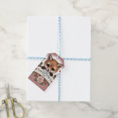 Schattige Fox Illustratie met Rozen Cadeaulabel (Met Touw)