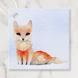 Schattige Fox in de Sneeuw Kerstcadeau Tags Bedankjes Labels