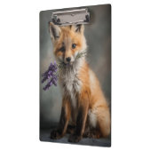 Schattige Fox Kit met Lavendelbloemen Klembord (Links)