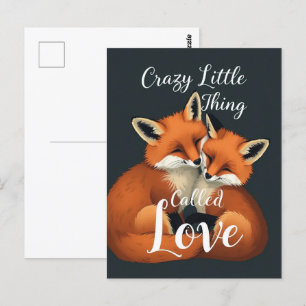 Schattige Fox Love Paar Illustratie Briefkaart
