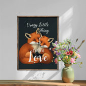 Schattige Fox Love Paar Illustratie Poster
