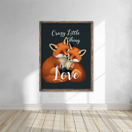 Schattige Fox Love Paar Illustratie Poster