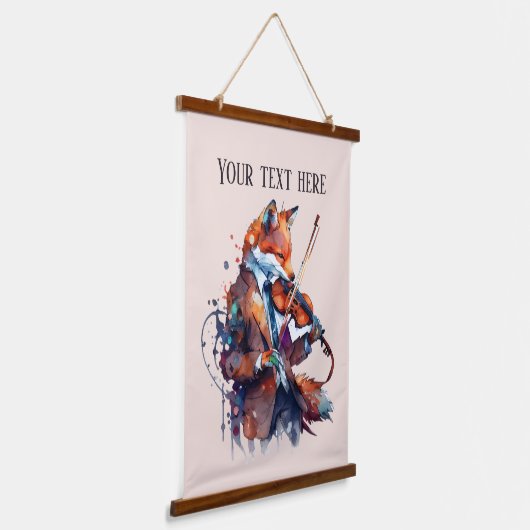 schattige fox Muziekliefhebbers voegen tekst toe Hangend Wandkleed (Gebogen)