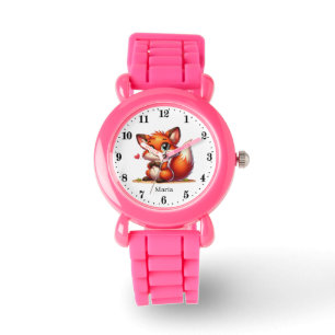 Schattige Fox naam toevoegen meisjes Watch Horloge