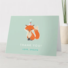 Schattige Fox Party Pet Woodland Verjaardag Gevouw Bedankkaart