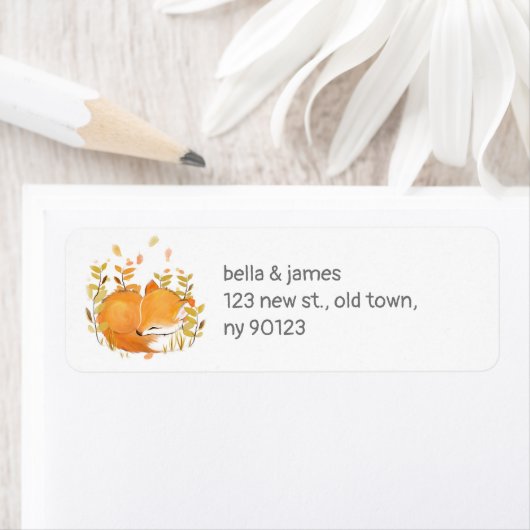 Schattige Fox retour adres label (Insitu)