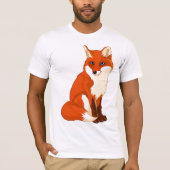 Schattige Fox Sitting Mannen T-shirt (Voorkant)