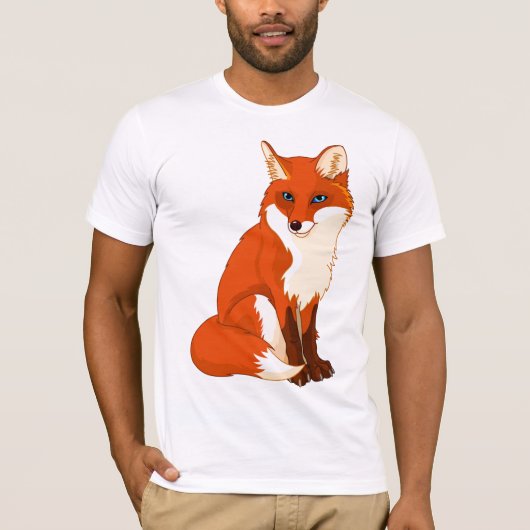 Schattige Fox Sitting Mannen T-shirt (Voorkant)
