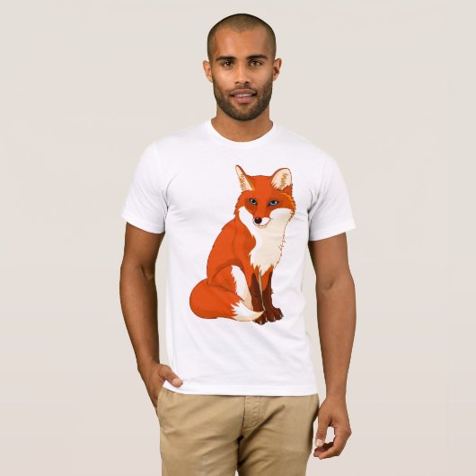 Schattige Fox Sitting Mannen T-shirt (Voorkant volledig)