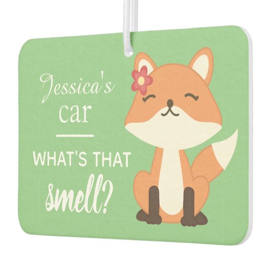 Schattige Fox Sniffing de lucht gepersonaliseerd Luchtverfrisser (Links)