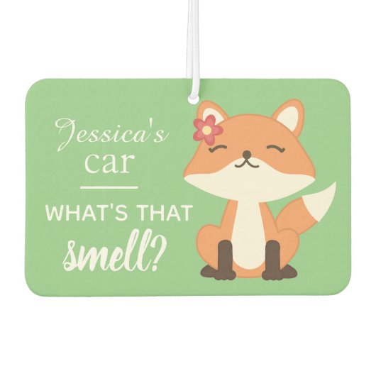 Schattige Fox Sniffing de lucht gepersonaliseerd Luchtverfrisser (Voorkant)