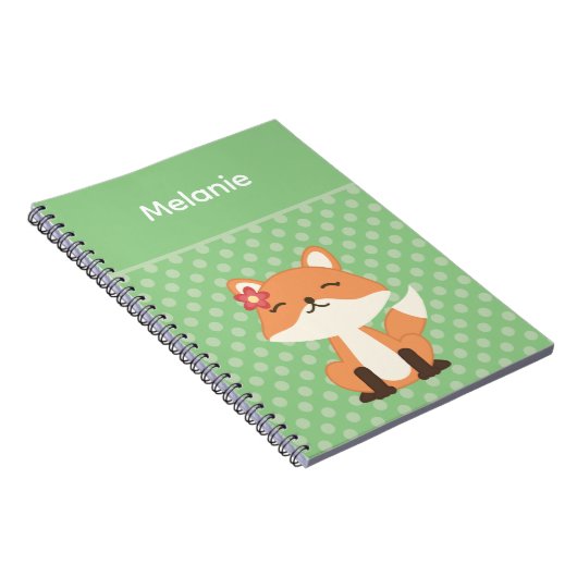 Schattige Fox Sniffing de lucht gepersonaliseerd Notitieboek (Rechterzijde)