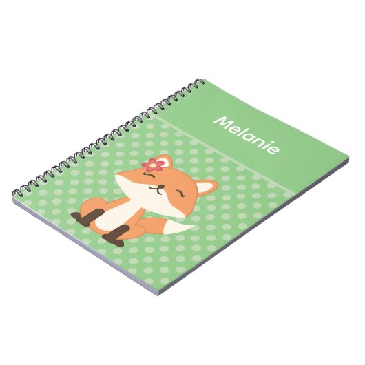 Schattige Fox Sniffing de lucht gepersonaliseerd Notitieboek (Linkerzijde)