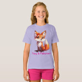 Schattige Fox T-shirt voor meisjes Foxy & Fabulous (Voorkant volledig)
