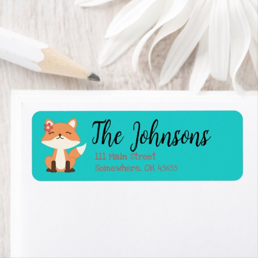 Schattige Fox Theme Return Adres Labels Dier (Insitu)