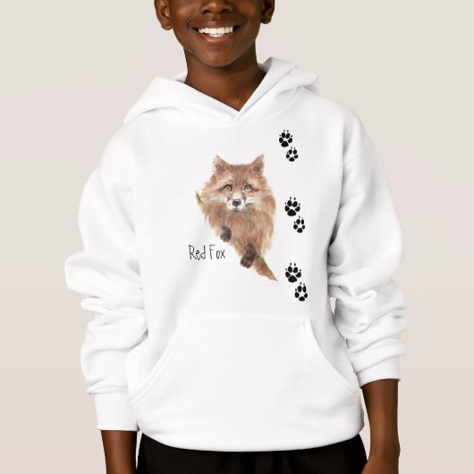 Schattige Fox Tracks Animal Hoodie (Voorkant)
