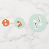 Schattige Fox Verjaardagsfeestje Pet Kleurrijk Confetti (Achterkanten)