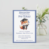 Schattige Fox Voorschoolse Kinder Afstudeerfeest Kaart (Staand voorkant)