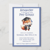 Schattige Fox Voorschoolse Kinder Afstudeerfeest Kaart (Voorkant)