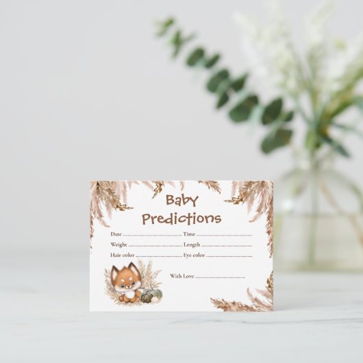Schattige Fox Voorspellingen Herfst Baby shower Ga Informatiekaartje (Staand voorkant)