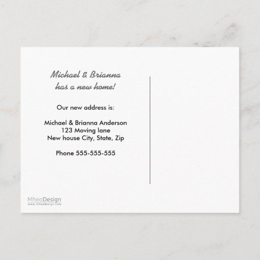 Schattige fox We hebben de adreswijziging verplaat Aankondigingskaart (Achterkant)